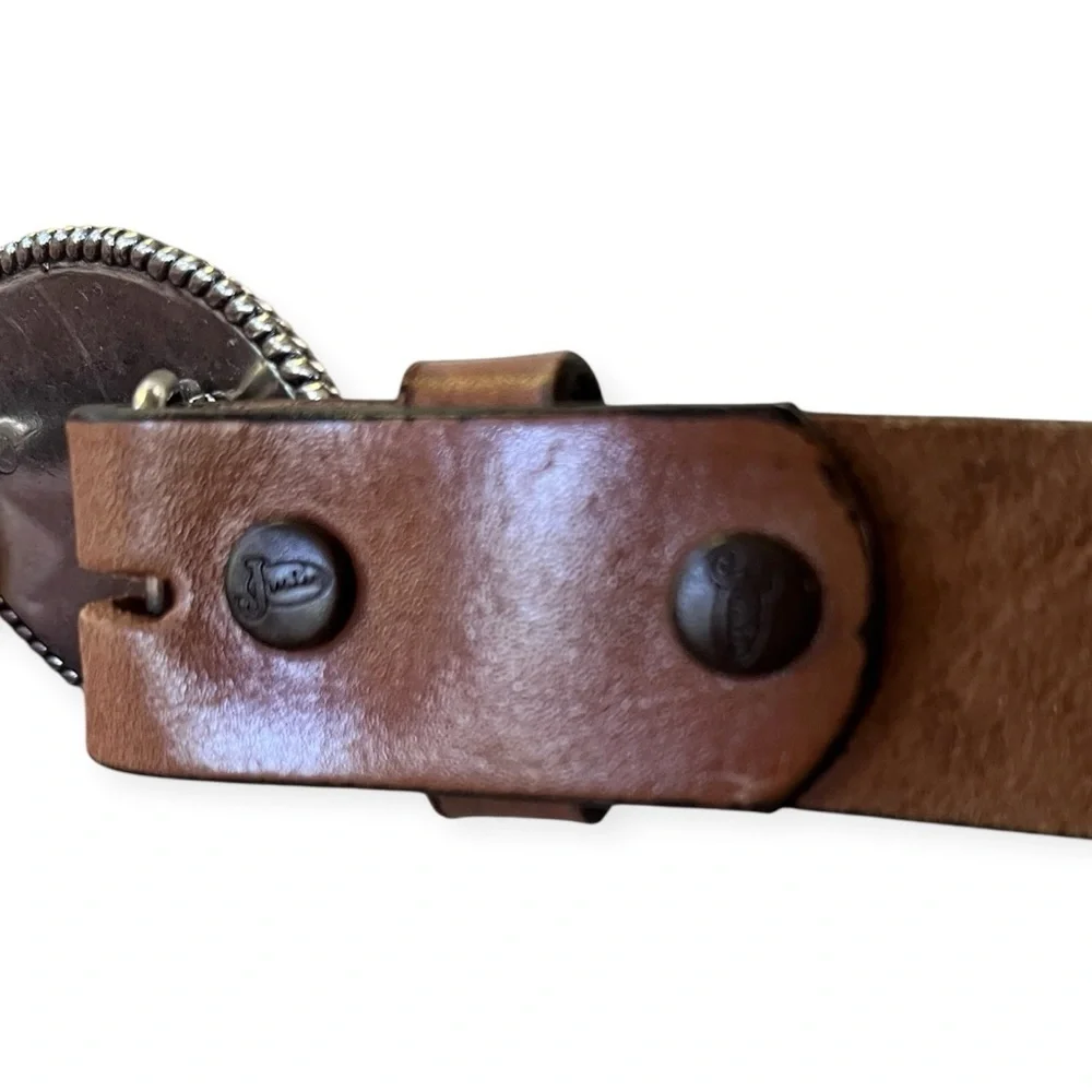 Justin® Girls The Hope Brown Belt With Oval Heart Buckle, 22,” Like New